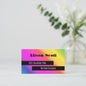 Hell Neon Rainbow Modern Social Media Business C Visitenkarte (Stehend Vorderseite)