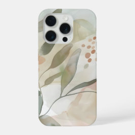 Hell neutrales abstraktes Botanisches mit sanftem iPhone 15 Pro Hülle