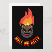 Hell No Kitty Hello Kitty Halloween Horror Design Einladung (Vorne/Hinten)