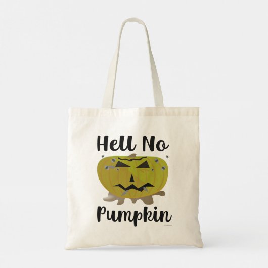 Hell No Pumpkin Parody Halloween Slogan Tragetasche (Rückseite)