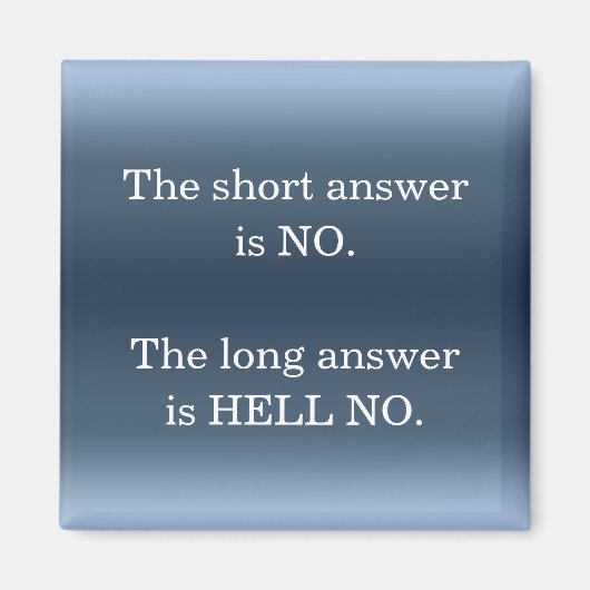 Hell No Sarcastic Funny Nope Spaß Quote Novelty Magnet (Vorne)
