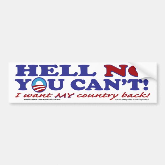 Hell-No-with-Obama-Logo Autoaufkleber (Vorne)