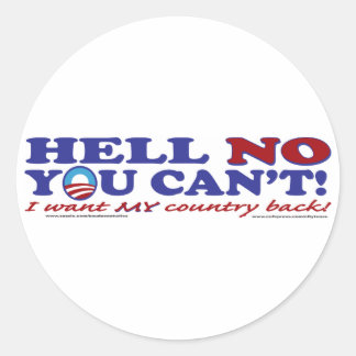 Hell-No-with-Obama-Logo Runder Aufkleber