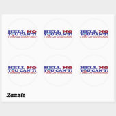 Hell-No-with-Obama-Logo Runder Aufkleber (Blatt)