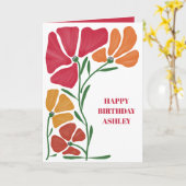 Hell Nouveau Floral Frau Happy Birthday Karte (Gelbe Blume)