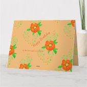 Hell-Orange-Floral-Design Karte (Rückseite)