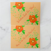 Hell-Orange-Floral-Design Karte (Innenseite)