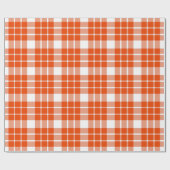 Hell-Orange und weiß Kariert| Großes Muster | Geschenkpapier (Flach)