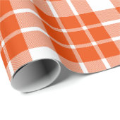 Hell-Orange und weiß Kariert| Großes Muster | Geschenkpapier (Rolleneckpunkt)