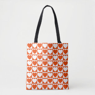 Hell Orange und Weiß, kariert Tasche