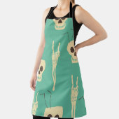 Hell Party nahtlos Muster. Menschliche Schädel als Schürze (InSitu)