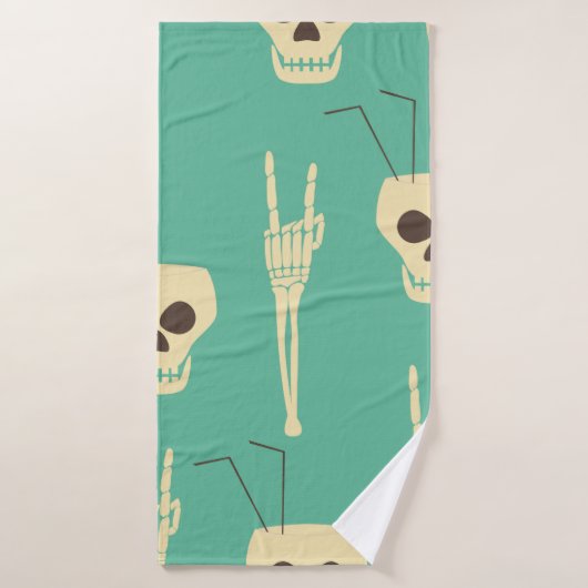 Hell party seamless pattern. Human skulls as goble Badehandtuch (Badehandtuch)