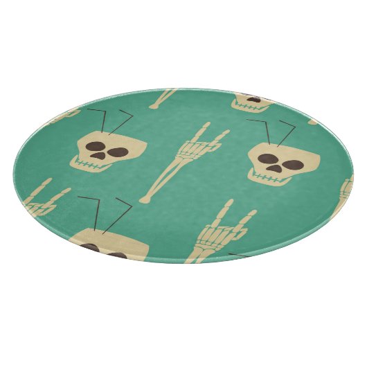 Hell Party: Skeletton Halloween Design Schneidebrett (Ecke)