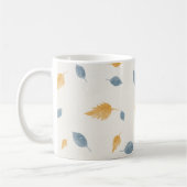 Hell Pastell Minimalistisches Herbstlaubmuster Kaffeetasse (Links)