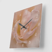 Hell Pink Extravagante Rose Blume Quadratische Wanduhr (Winkel)