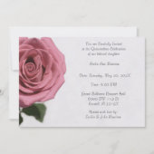 Hell Pink Rose Quinceañera Einladung (Vorderseite)