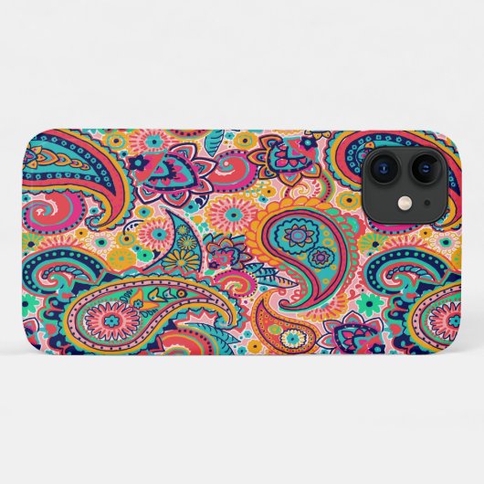 Hell-Rainbow-Orange-Paisley Case-Mate iPhone Hülle (Rückseite (Horizontal))