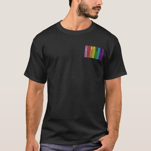Hell Rainbow Text LGBTQ Honolulu Gay Pride LGBT T-Shirt (Vorderseite)
