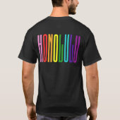 Hell Rainbow Text LGBTQ Honolulu Gay Pride LGBT T-Shirt (Rückseite)