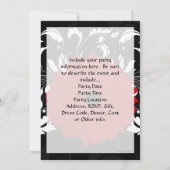 Hell Red Gerbera Daisy auf Schwarz Einladung (Rückseite)