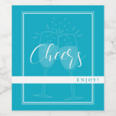 Hell Rich Sky Blue Custom Wine Label Weinetikett (Einzelnes Label)