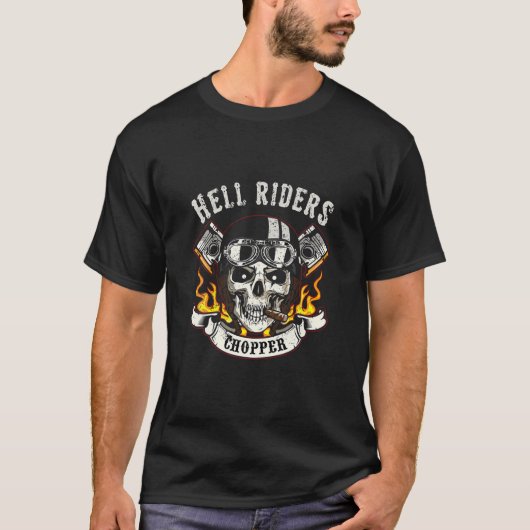 Hell Rider Chopper Biker Skull T-Shirt (Vorderseite)
