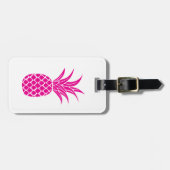 Hell rosa Ananas Gepäckmarke Gepäckanhänger (Vorderseite horizontal)