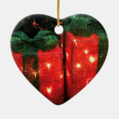 hell, rot präsent, Personalisierte Weihnachten Keramik Ornament (Hinten)