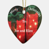 hell, rot präsent, Personalisierte Weihnachten Keramik Ornament (Links)