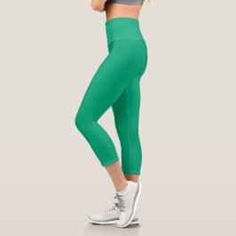 hell smaragdgrüne, hochgeschnittene Leggings