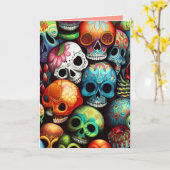Hell Sugar Skulls Karte (Gelbe Blume)