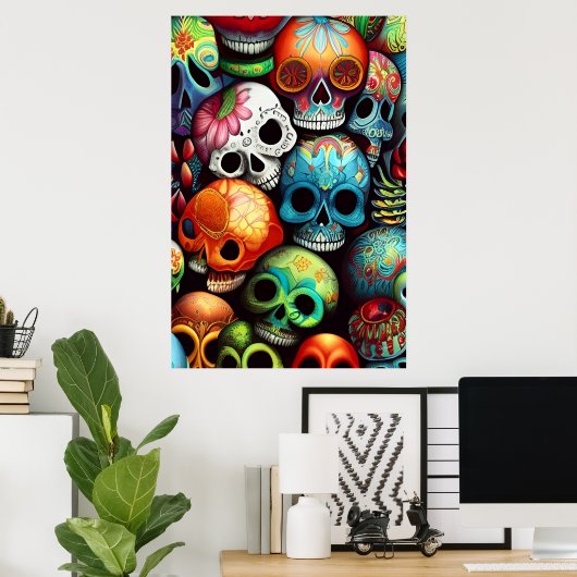 Hell Sugar Skulls Poster (Heimbüro)