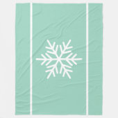 Hell Teal Minz Weiß Schneeblatt Horizontale Streif Fleecedecke (Vorderseite)