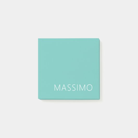 Hell Teal Trendige Moderne Minimalistische Chic Na Post-it Klebezettel (Vorderseite)