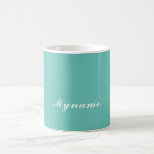 Hell Teal Trendige Moderne Minimalistische Schicke Kaffeetasse