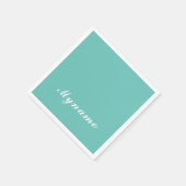 Hell Teal Trendige Moderne Minimalistische Schicke Serviette (Ecke)