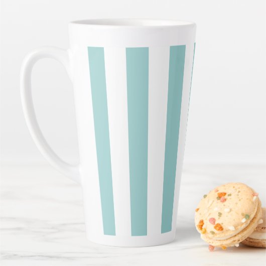 Hell Teal und Weiße Vertikalstreifen Milchtasse (Beispiel)