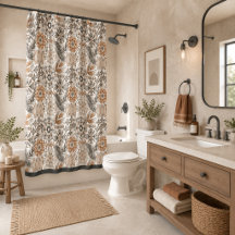 Hell Terrakotta Grau Botanisches Muster