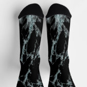 Hell Türkis Ader Schwarz Marmor Optik Socken (Oben)