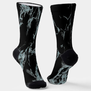 Hell Türkis Ader Schwarz Marmor Optik Socken