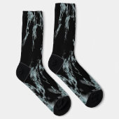 Hell Türkis Ader Schwarz Marmor Optik Socken (Rechts)