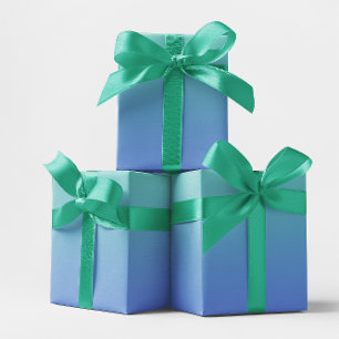 Hell Türkis Kornblumenblau Ombre Geschenkpapier Set