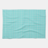 hell Türkis und Weiß kariert Gingham Geschirrtuch (Horizontal)