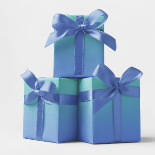 Hell Türkis zu Kornblumenblau Ombre Geschenkpapier