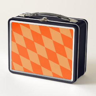 Hell und Dunkel Orange Harlekin Diamanten Dame Metall Brotdose