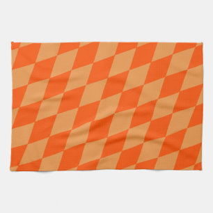 Hell und Dunkel Orange Harlequin Diamanten Dame  Geschirrtuch