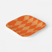 Hell und Dunkel Orange Harlequin Diamanten Dame Pappteller (Gewinkelt)