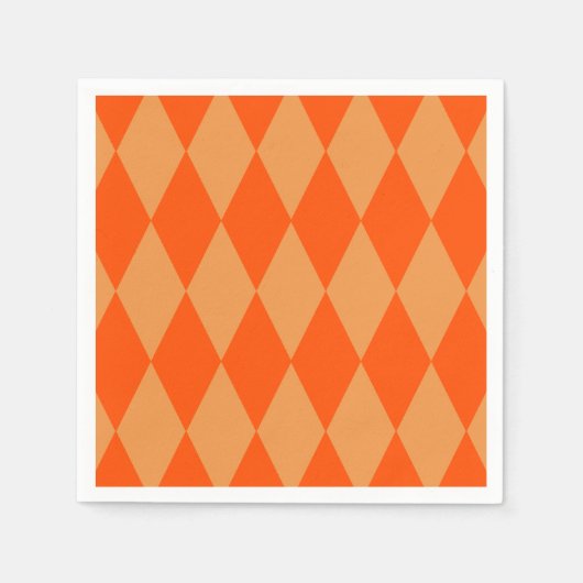 Hell und Dunkel Orange Harlequin Diamanten Dame  Serviette (Vorderseite)