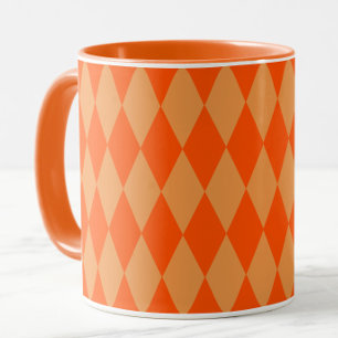 Hell und Dunkel Orange Harlequin Diamanten Dame  Tasse