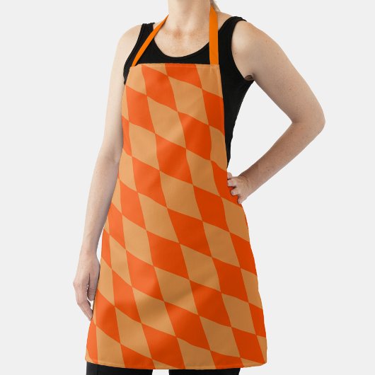 Hell und Dunkel Orange Harlequin Diamanten Damespi Schürze